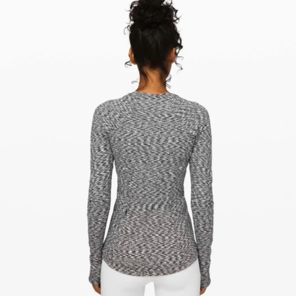 Lululemon Runderful Long Sleeve Spaced Out Space Dye Black White - Picture 2 of 11
